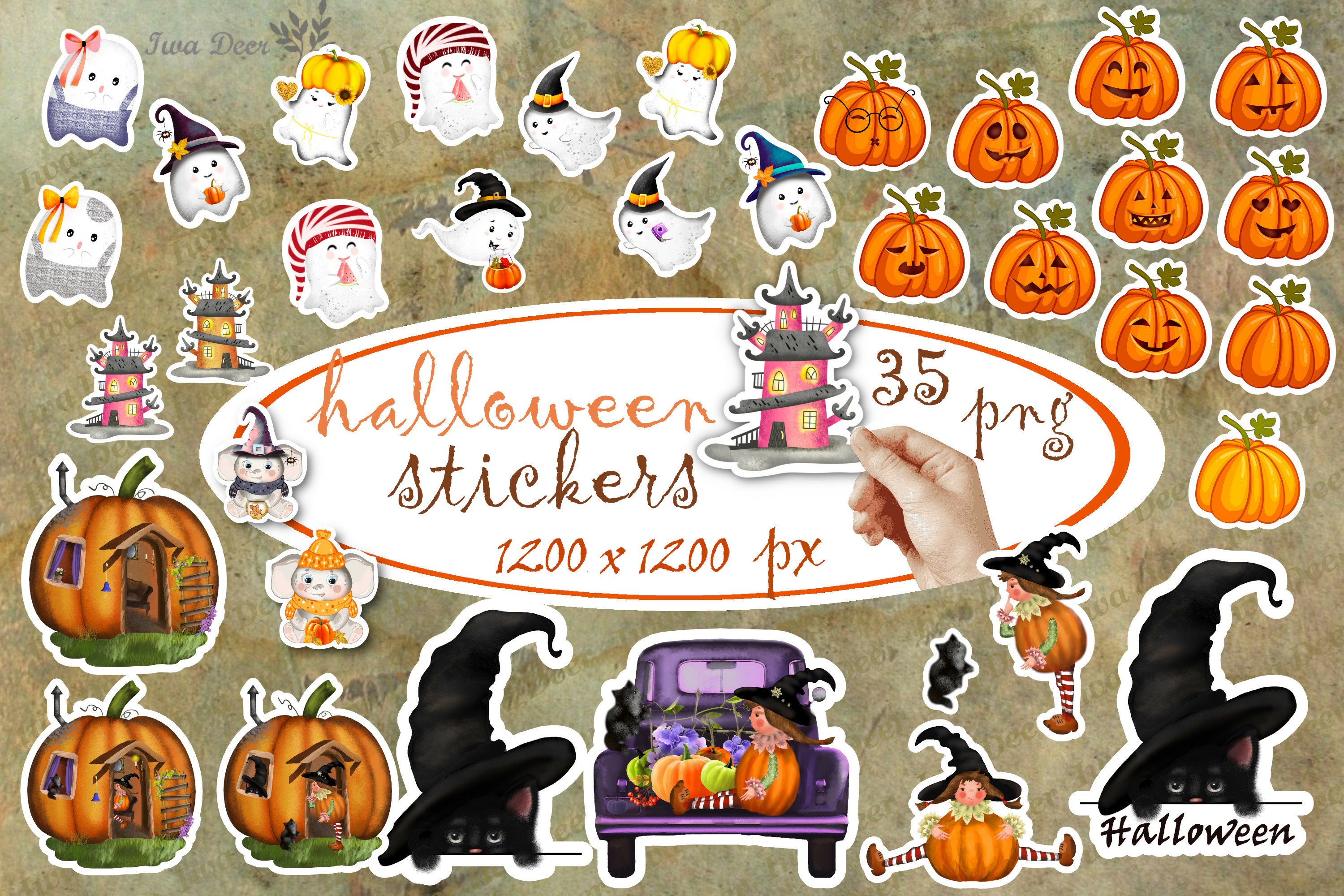 bundle halloween stickers png