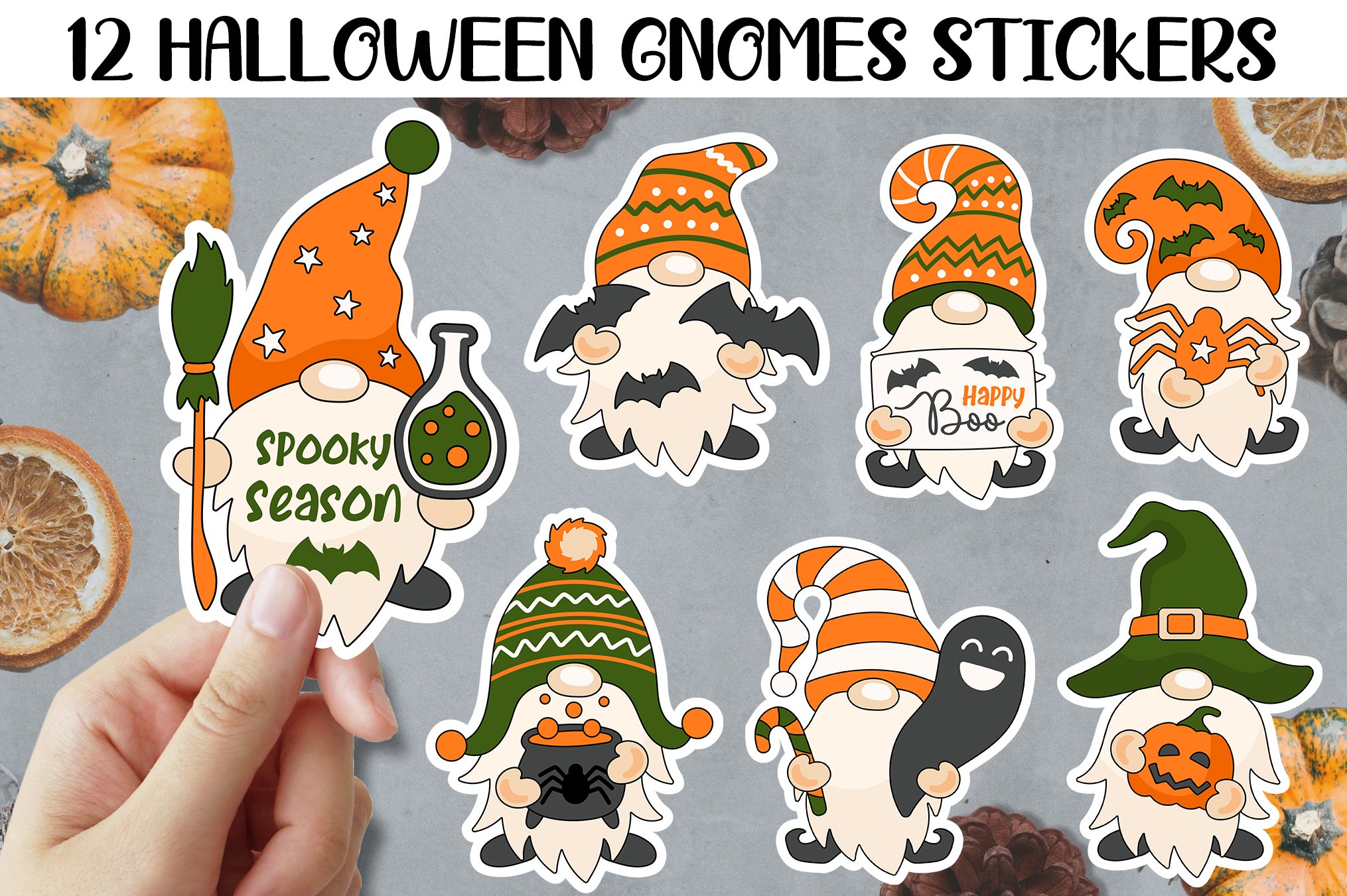 Halloween sticker bundle / Halloween stickers in PNG view 2