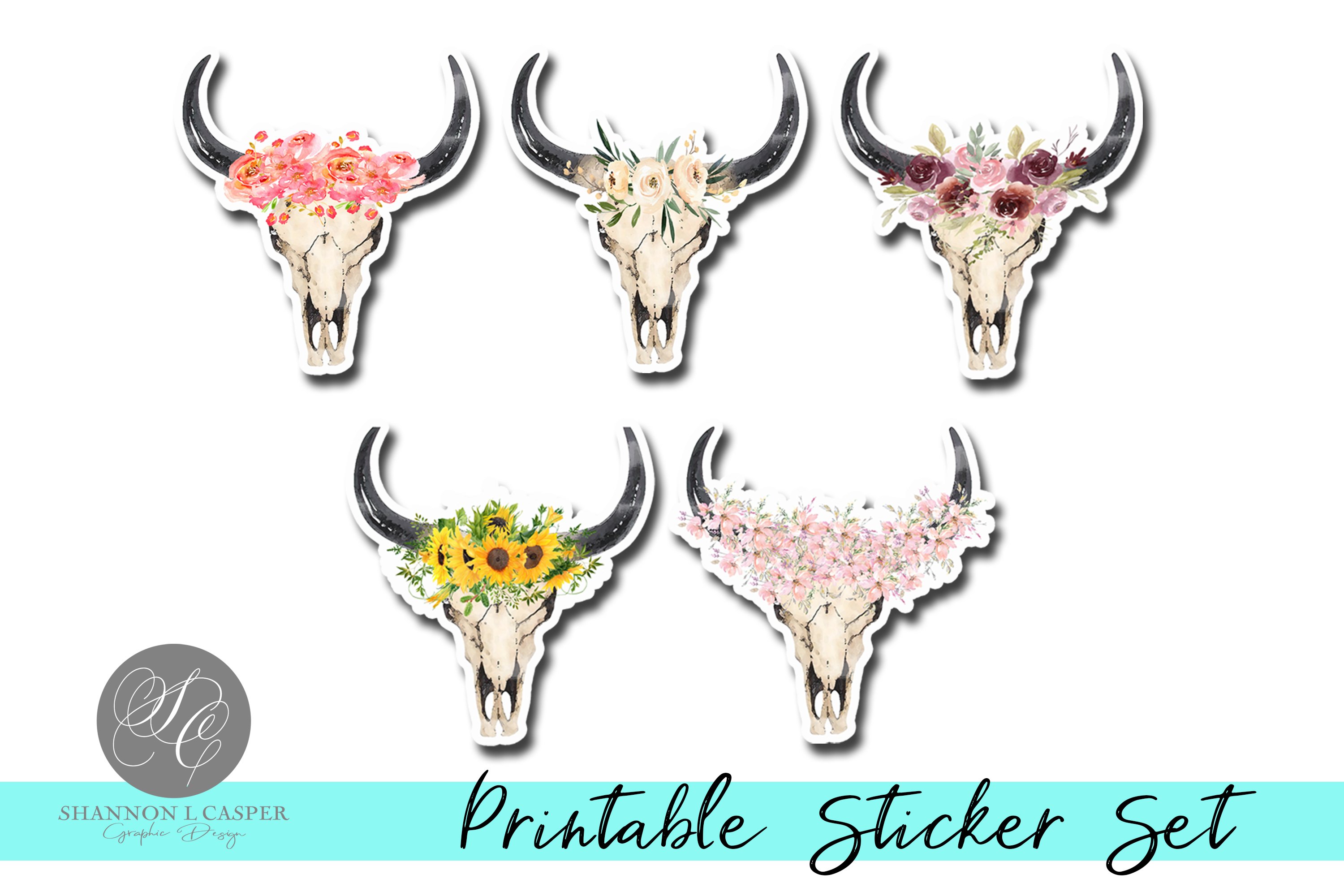 Boho Floral Sublimation|Thank You Stickers view 2