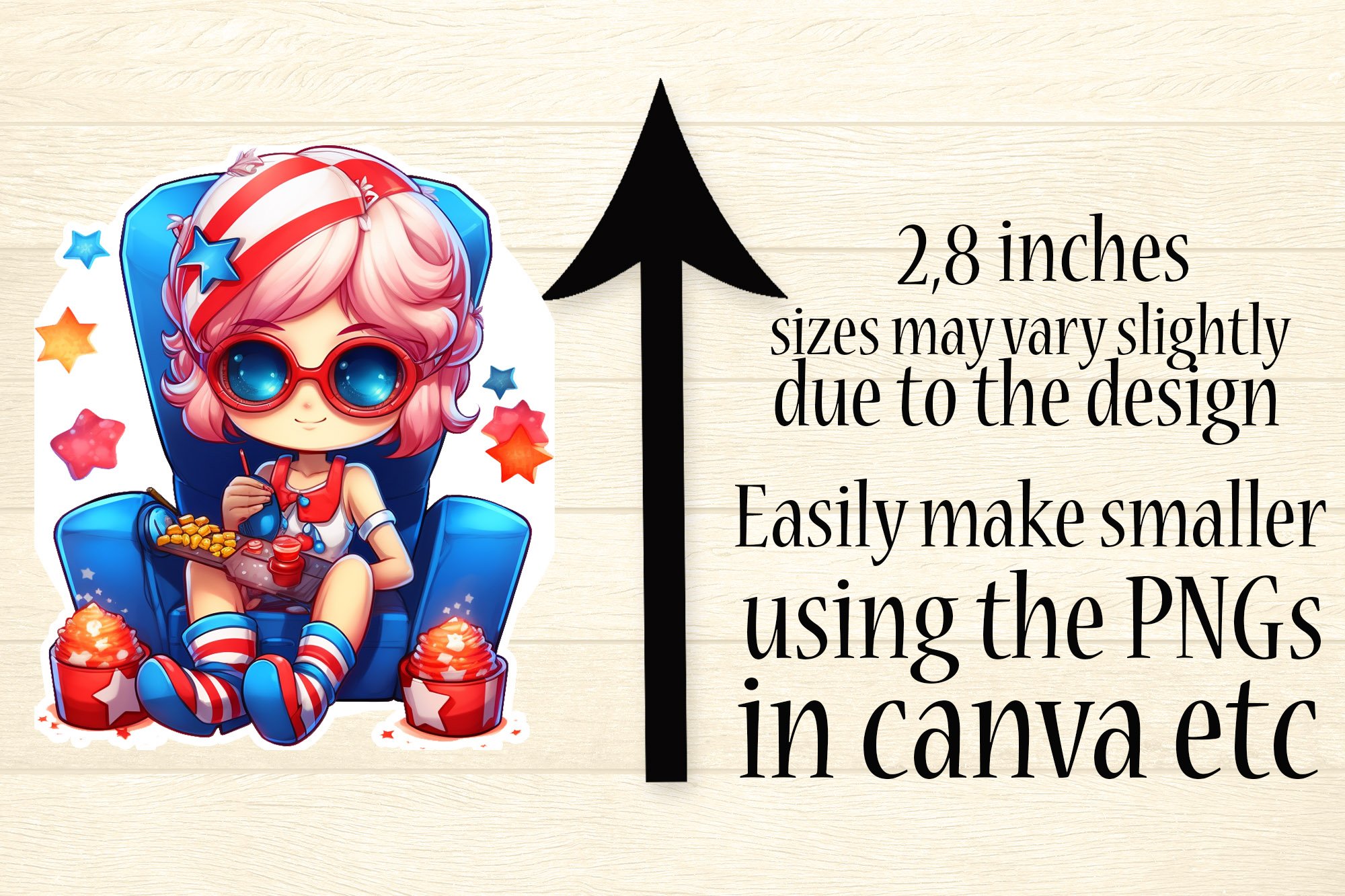 Gamer Girl Stickers - Patriotic Sticker Bundle - 4th of July view 2
