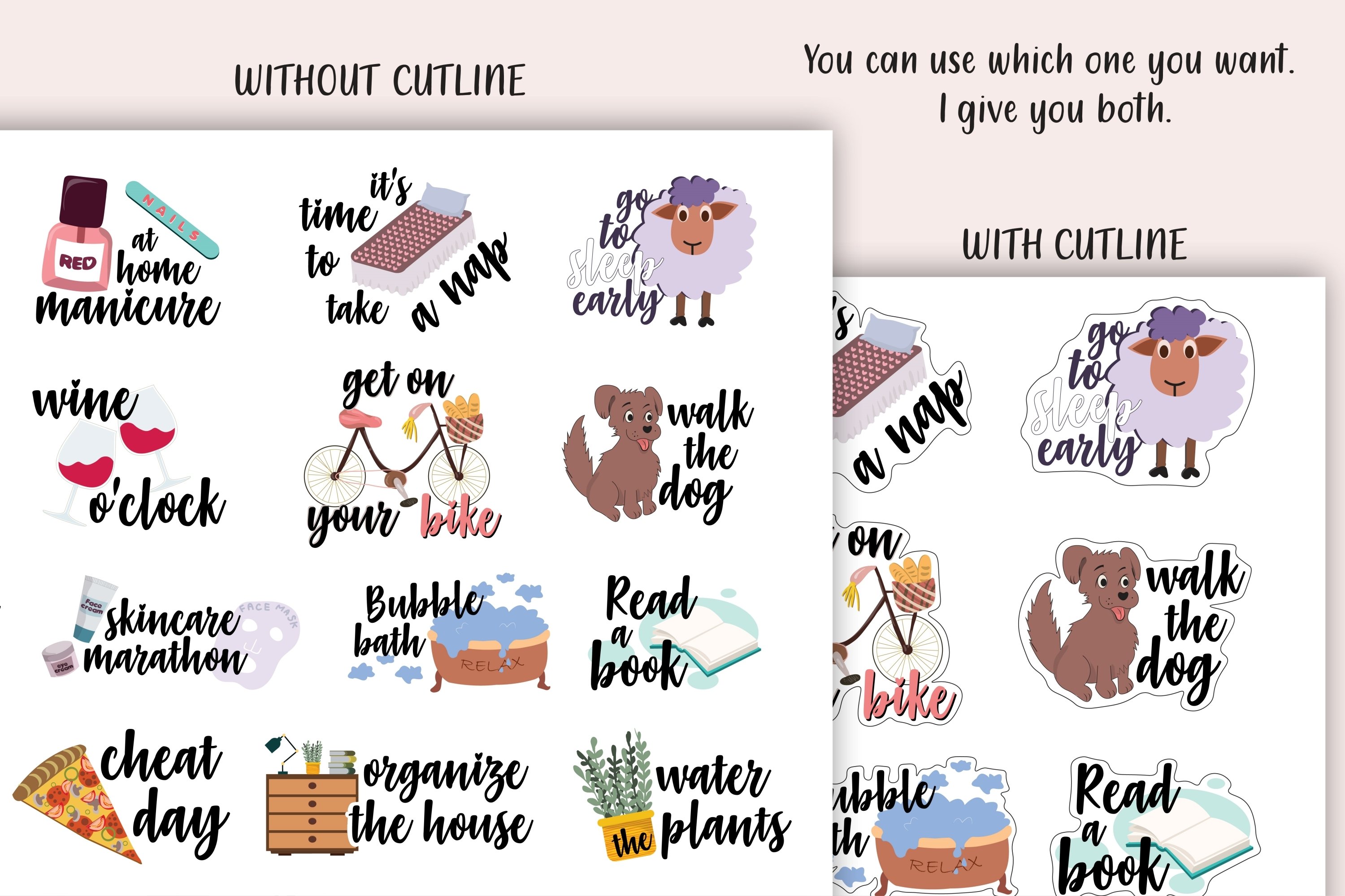 Quarantine Stickers, Stickers Set, Planner Stickers, cutfile view 3