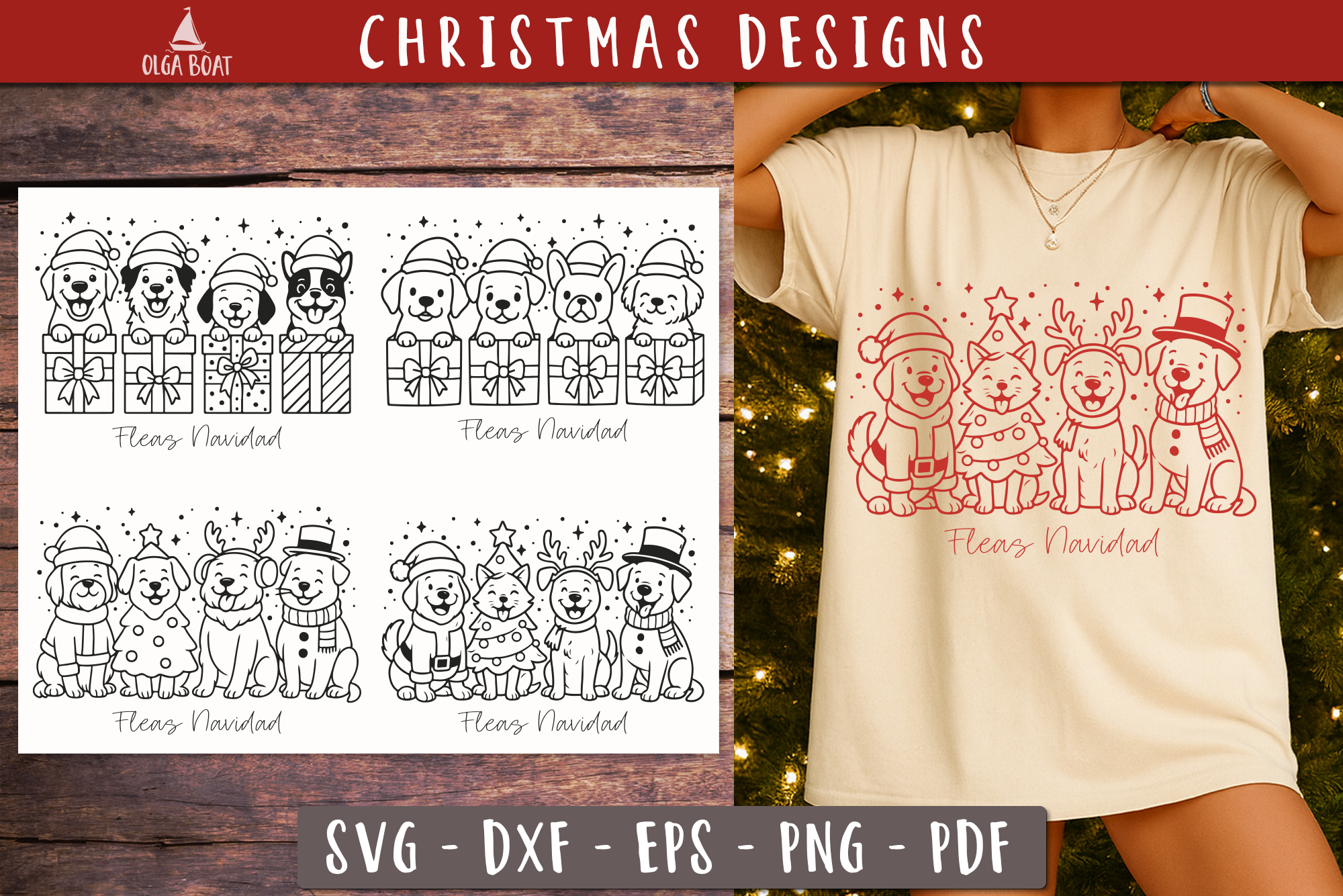 Funny Christmas Animals SVG Bundle view 3