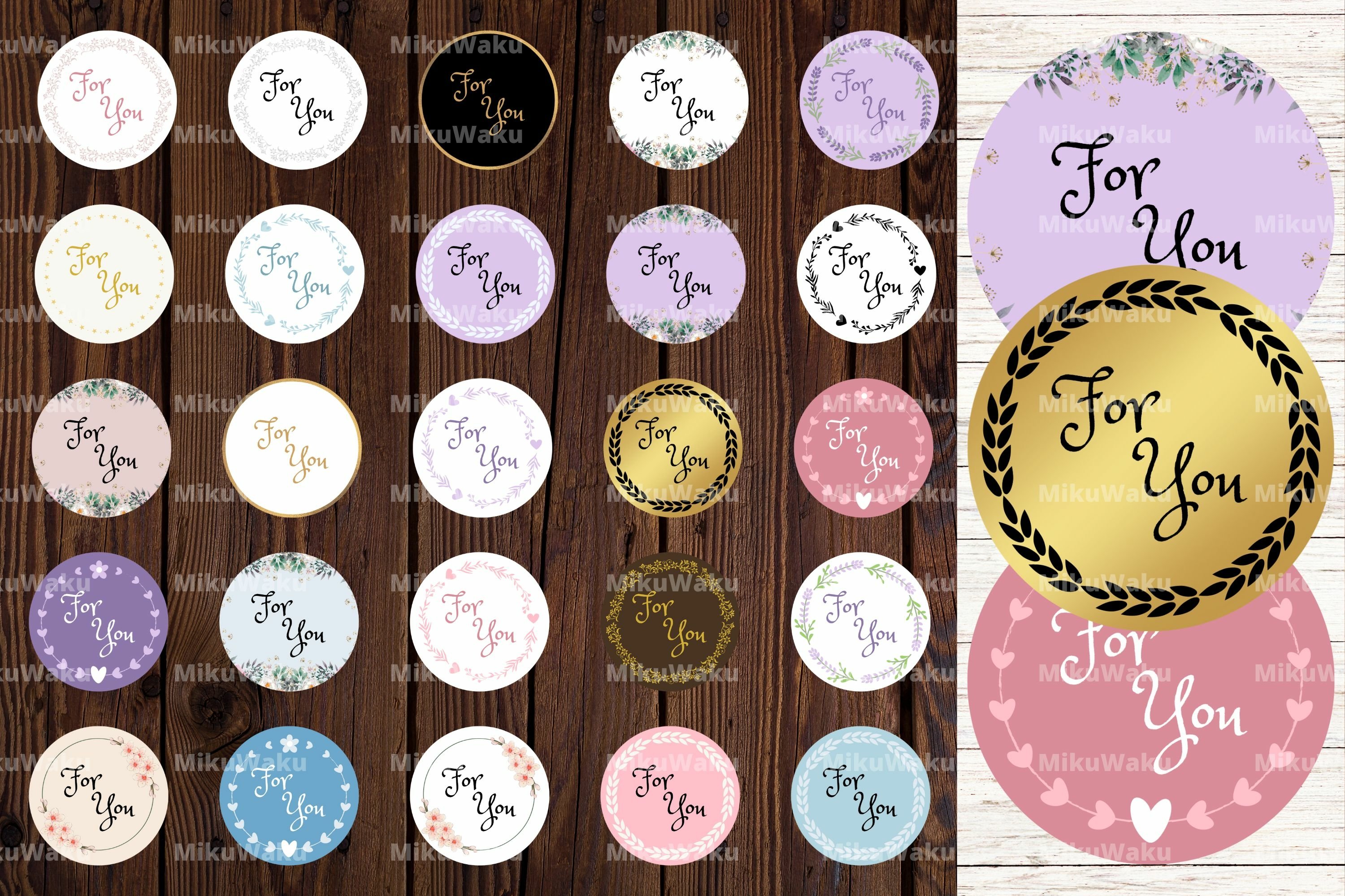 25 For You Round Label Stickers For Business Bundle