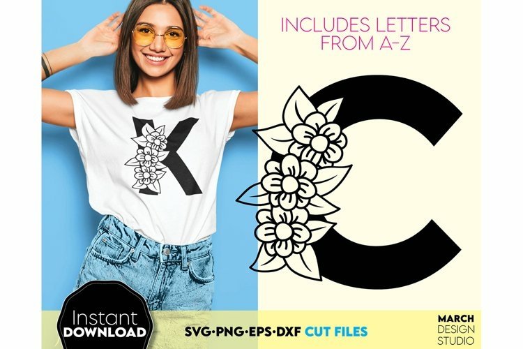 Floral Alphabet SVG | SVG Letter Alphabet| Floral Monogram