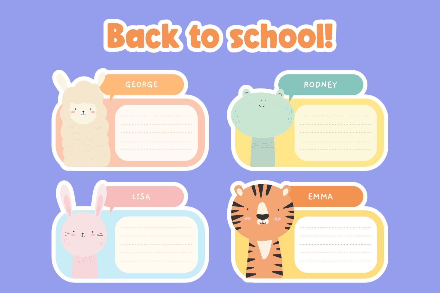 Printable Back to school label sticker | preschool name tags