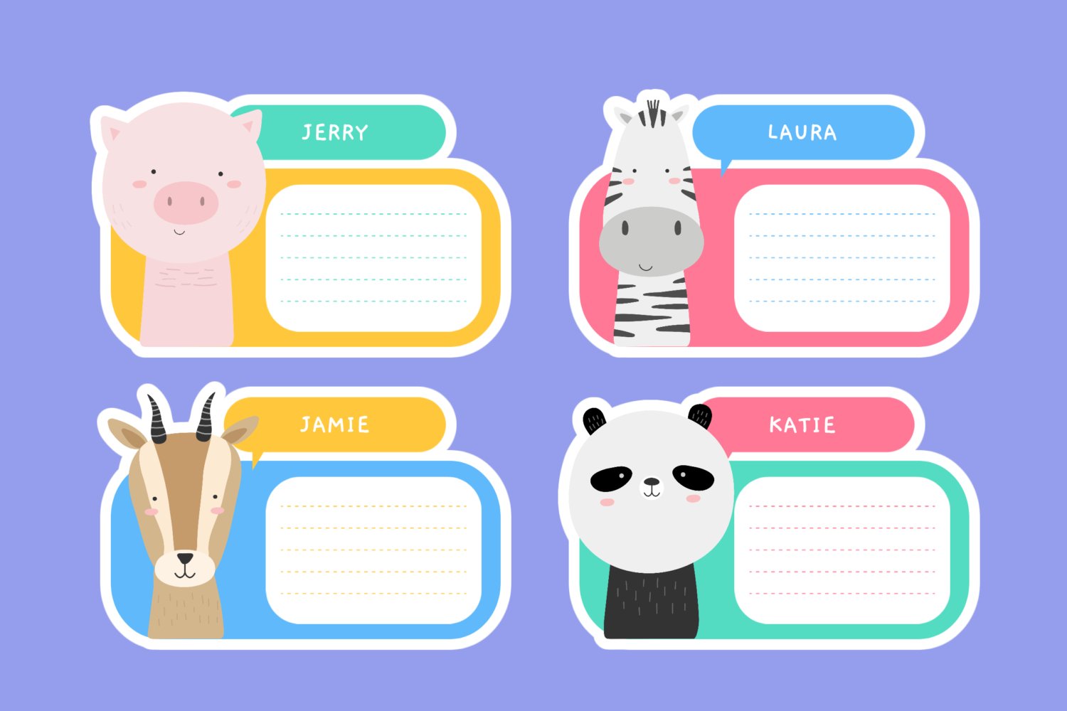 Printable Back to school label sticker | preschool name tags view 3