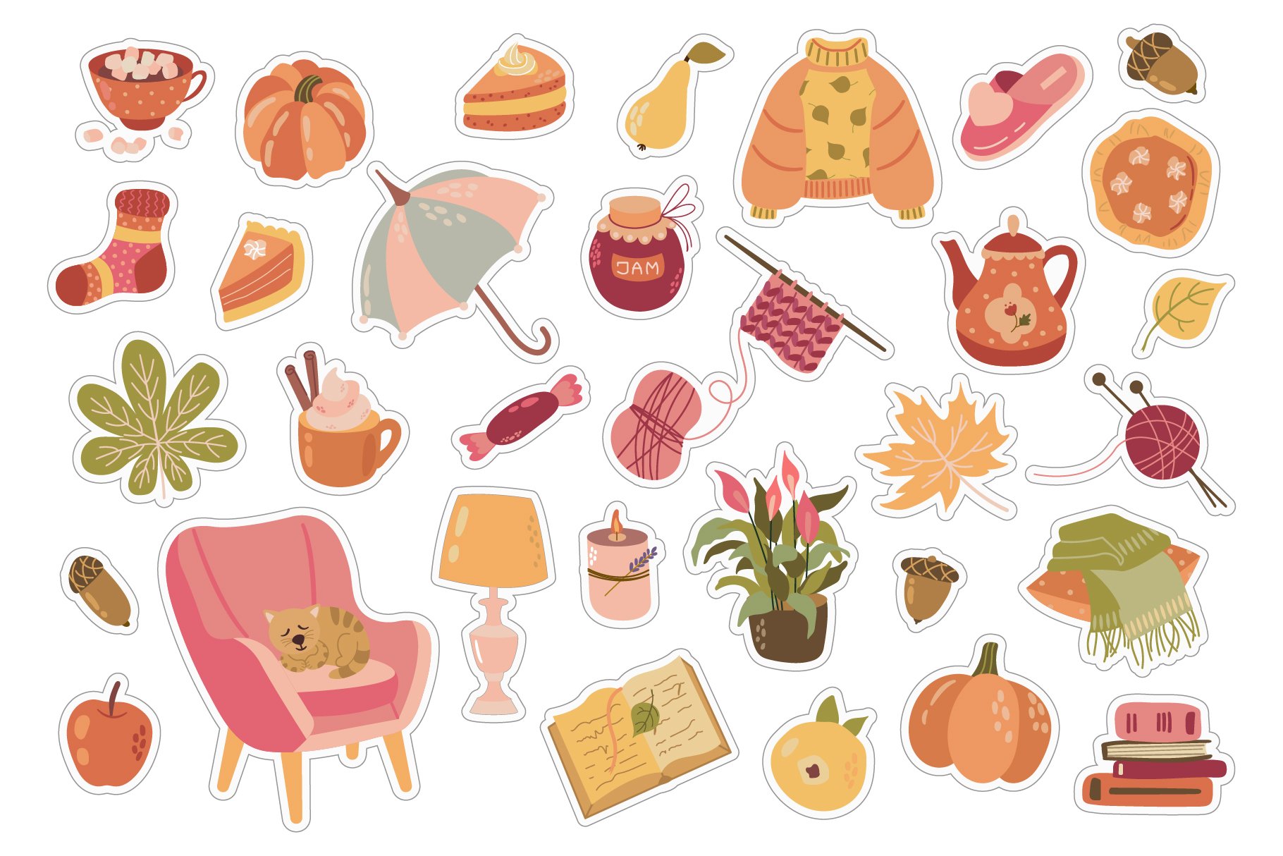 Cozy autumn / Printable Stickers Cricut Design view 3