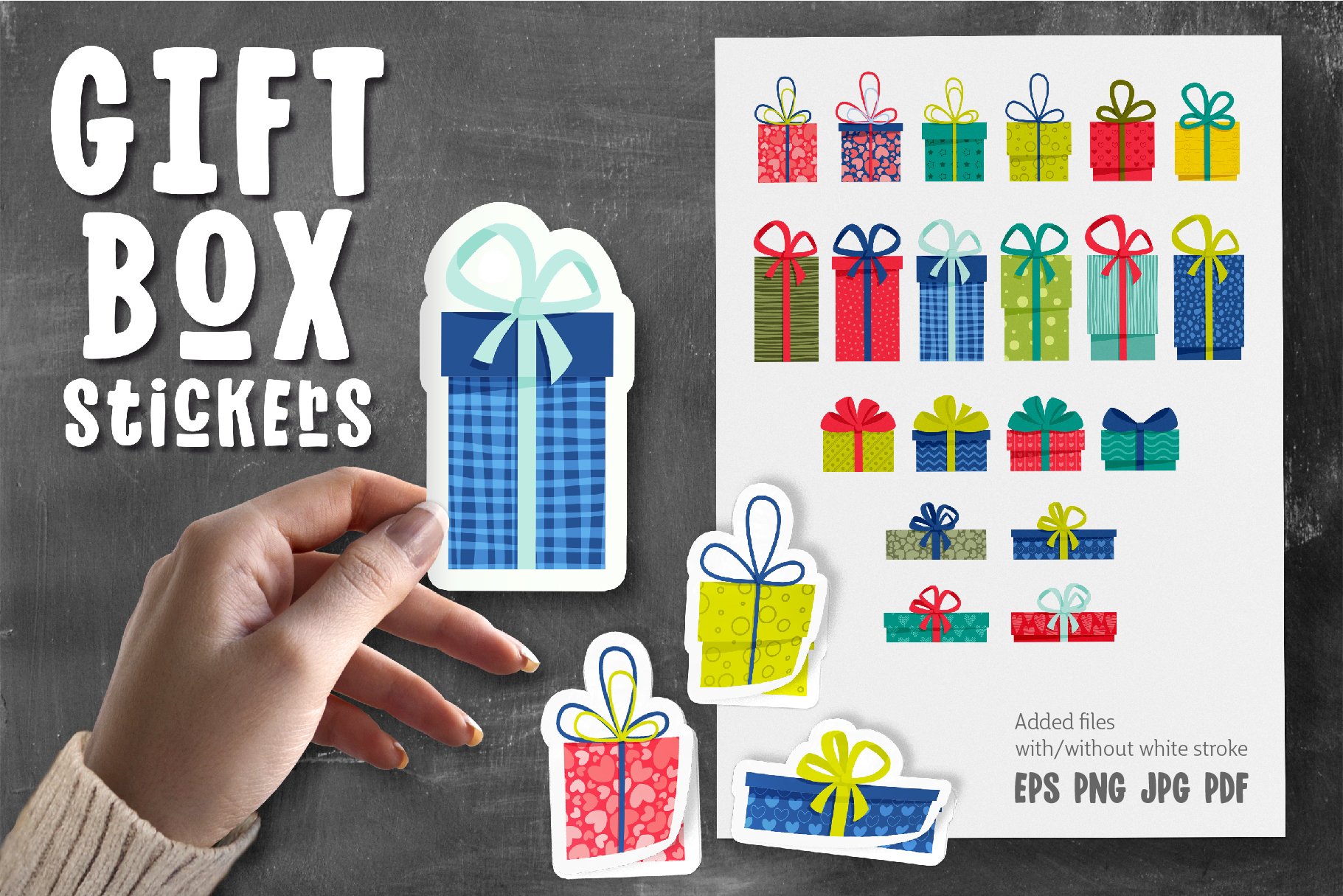 Gift Box Sticker Bundle | Stickers Pack | EPS PNG JPG