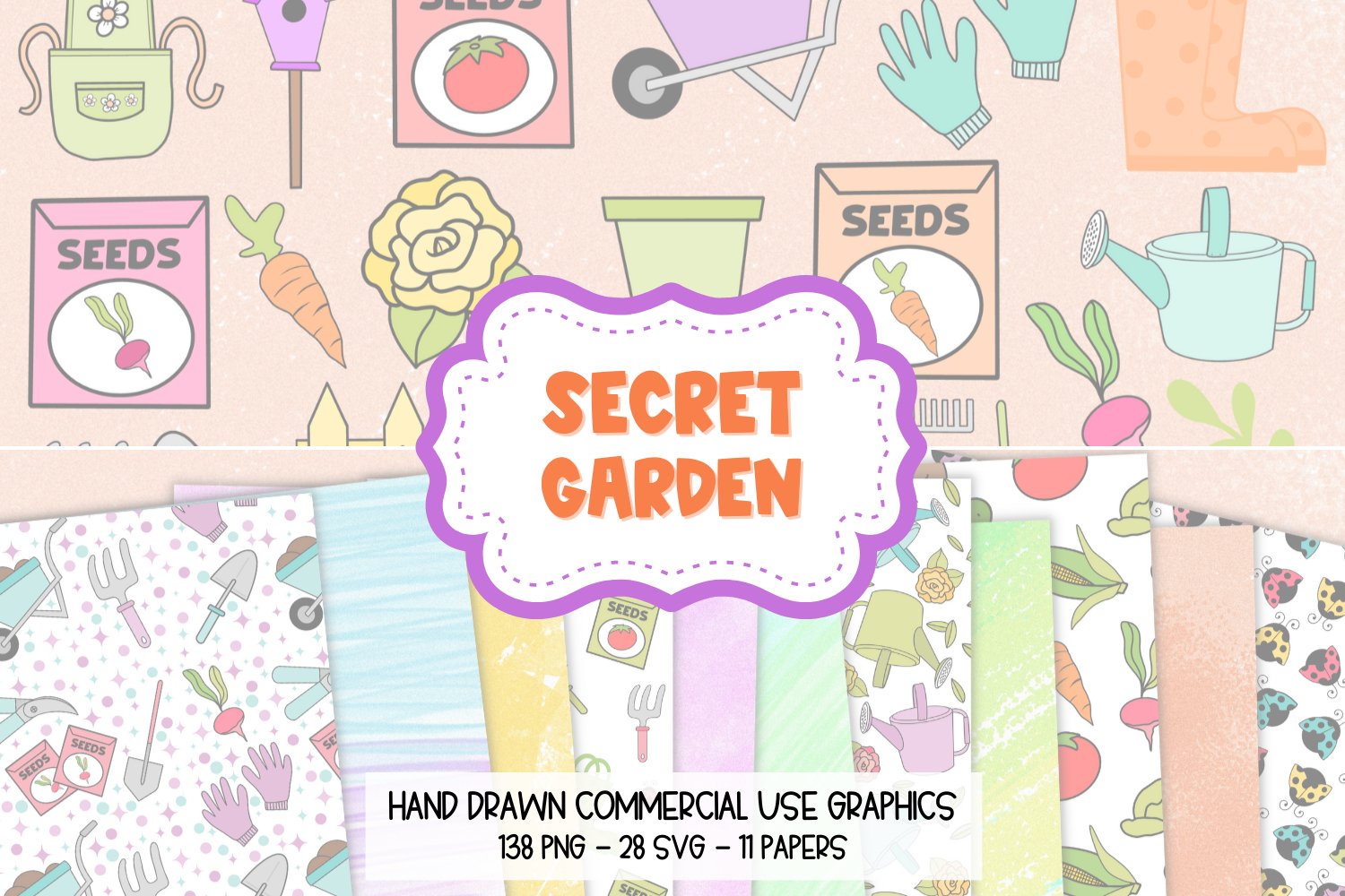 Garden SVG Bundle, Garden Clipart, Gardening PNG Bundle