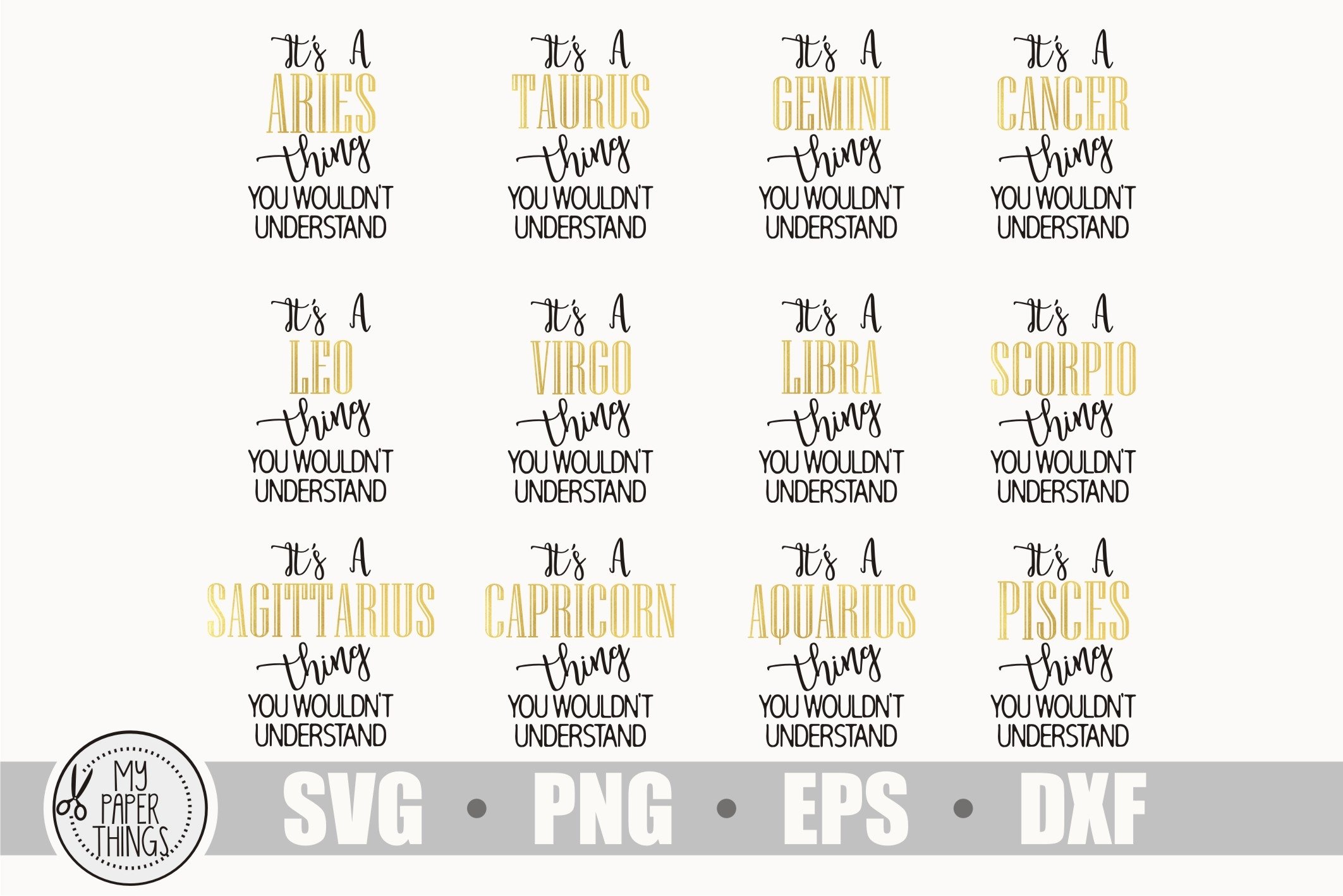 Mega zodiac sign svg bundle view 3