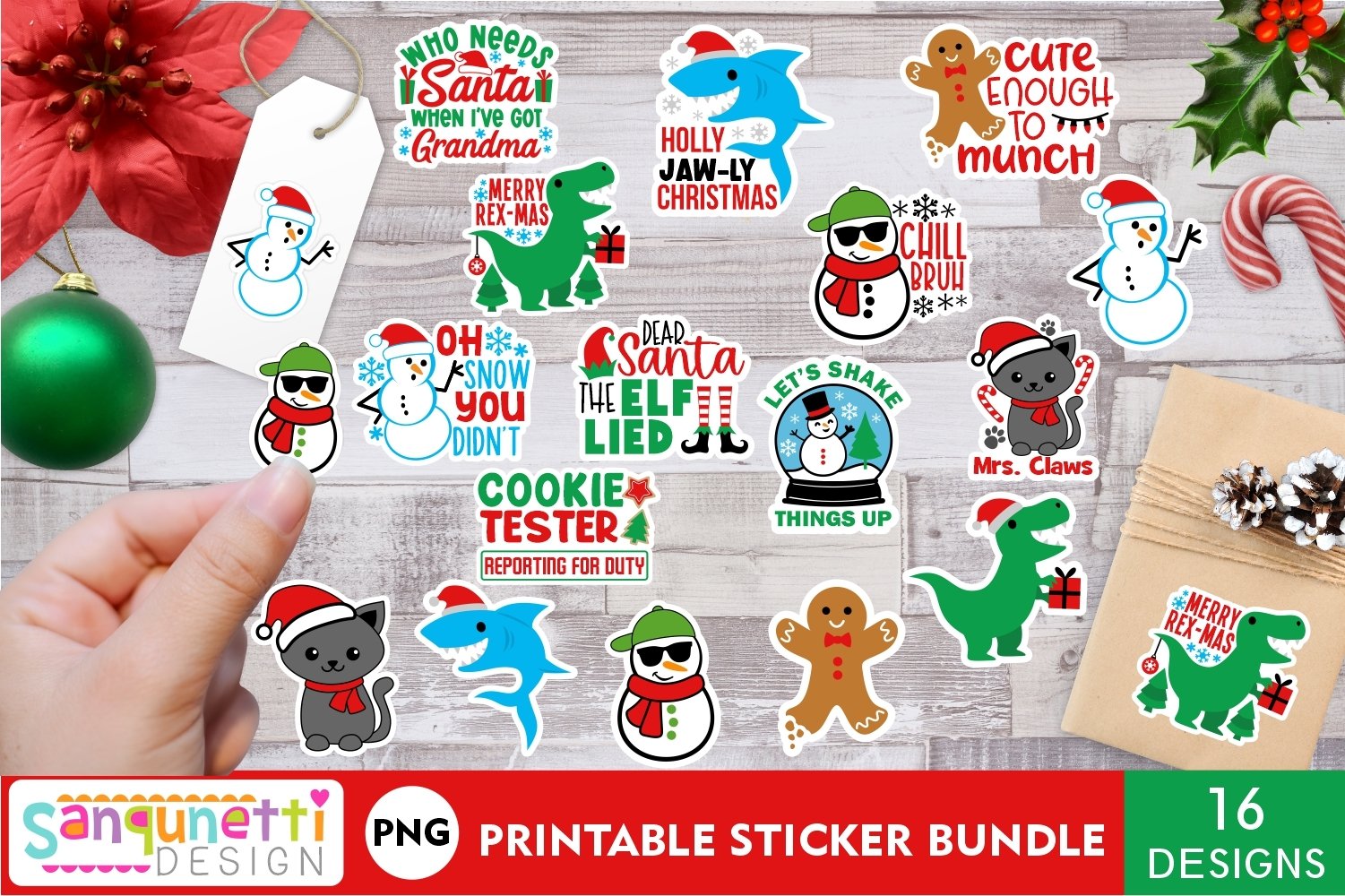Kids Christmas stickers | Funny Christmas stickers