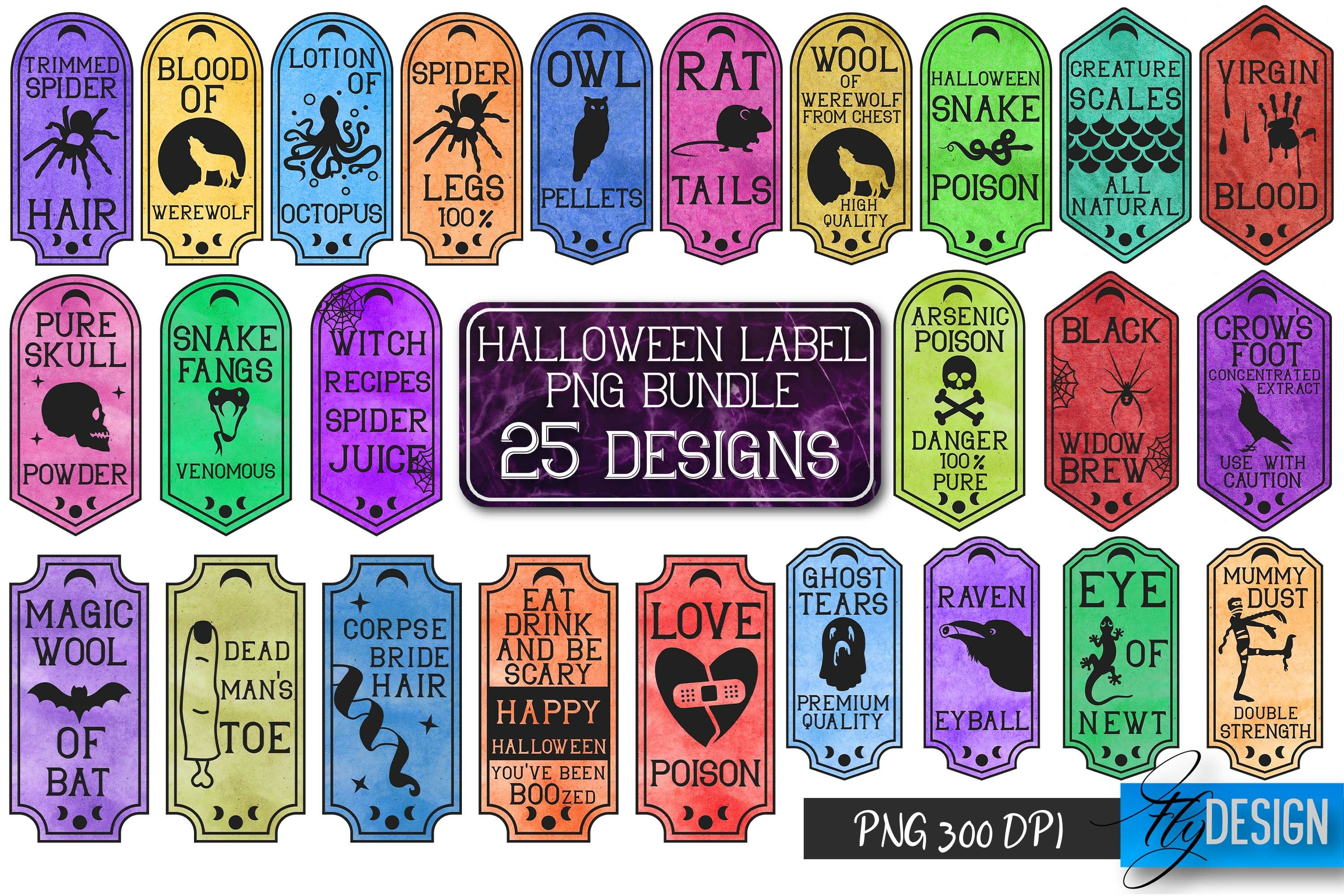 Halloween Labels | Potion Labels | Vintage Bottle Labels v.2