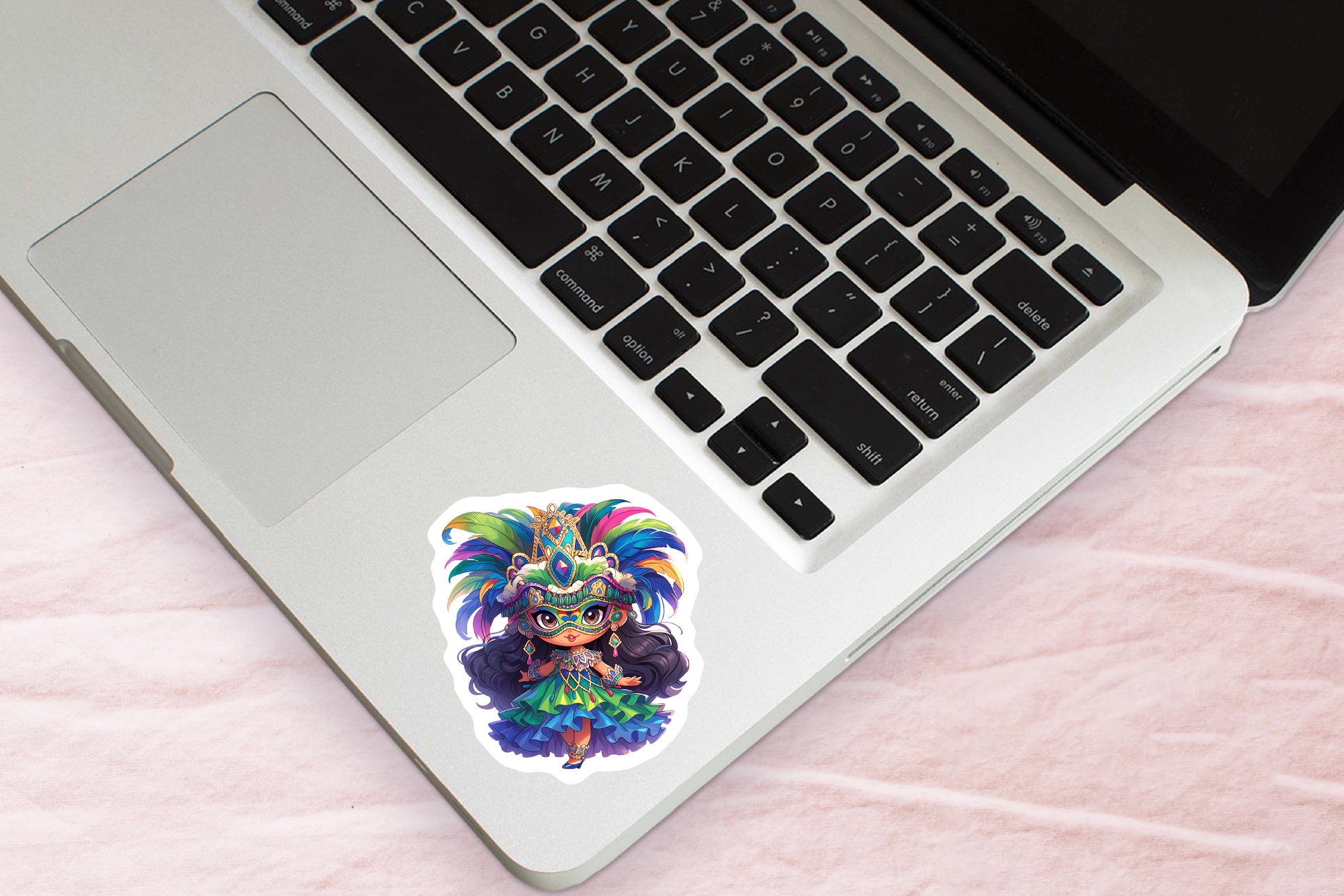 Mardi Gras Stickers, Chibi Dolls Printable Stickers PNG view 3