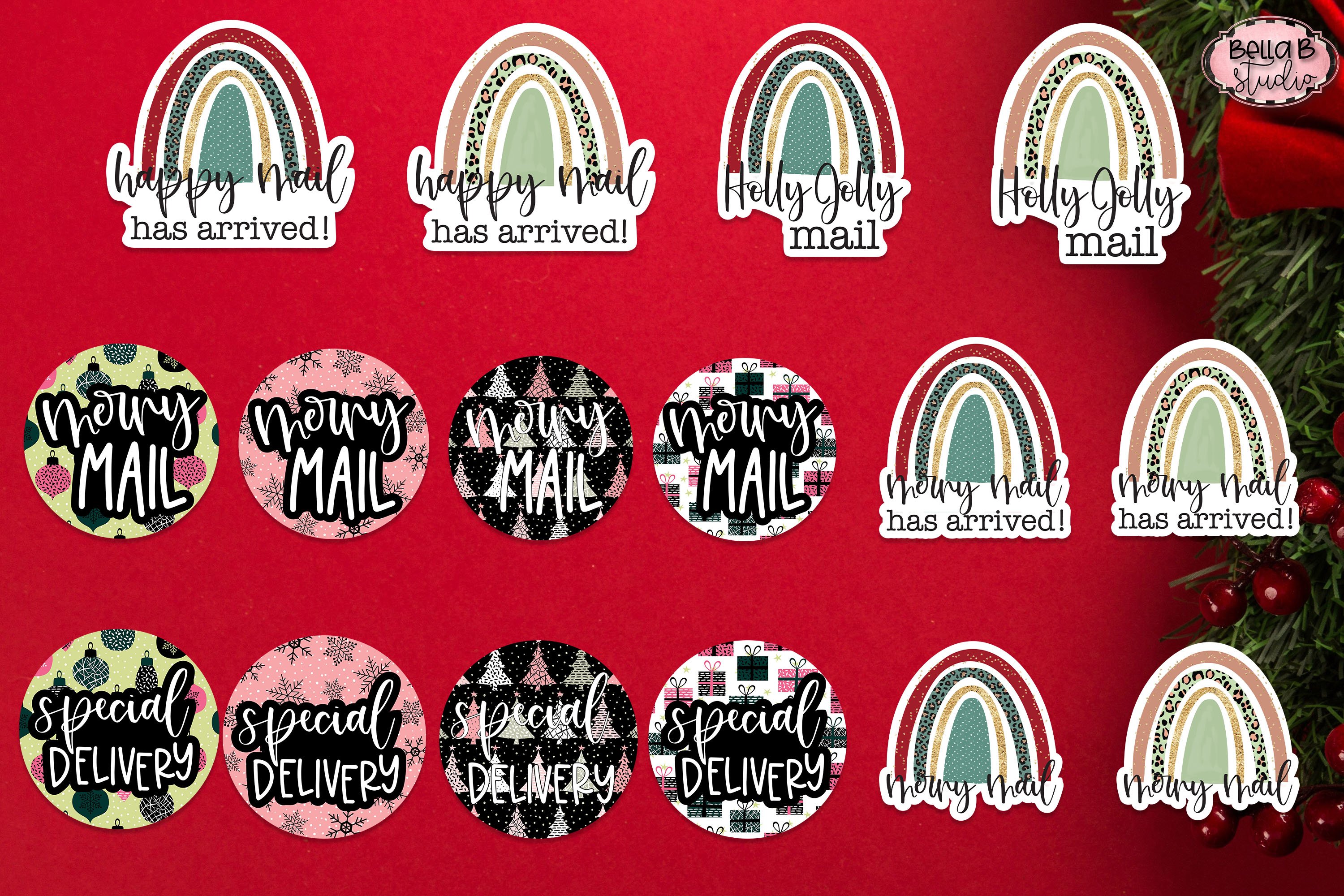 Christmas Stickers, Small Business Packaging Stickers Bundle view 3