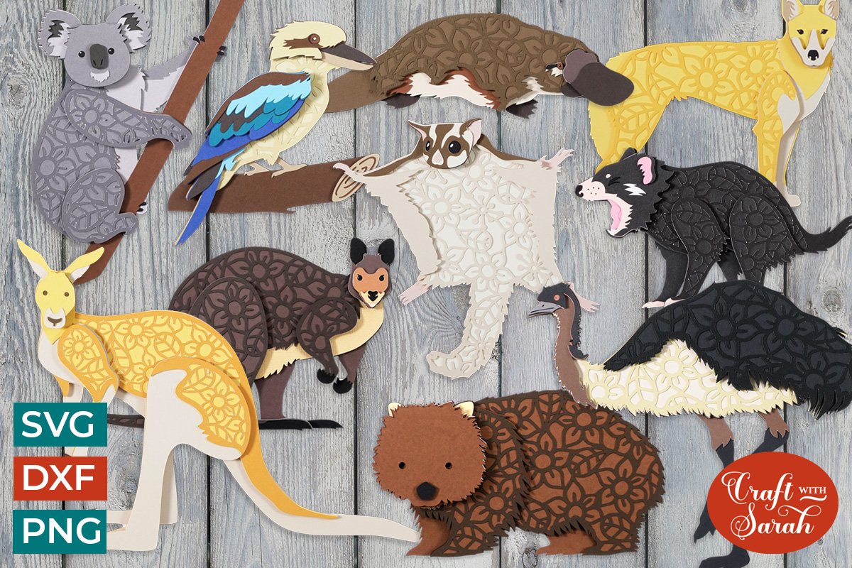 Australian Animals SVG Bundle | 10 3D Layered Animals