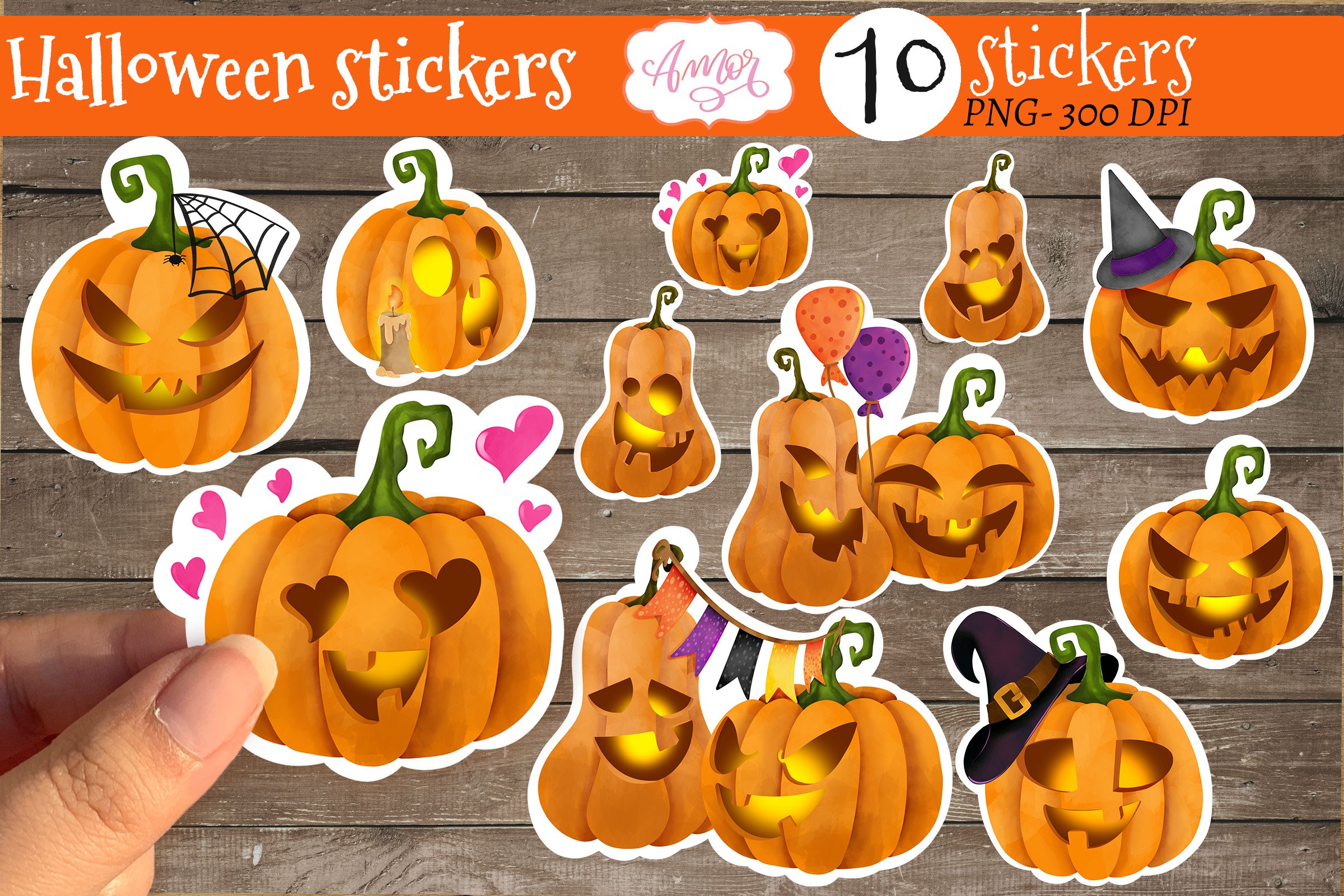 Halloween stickers for print   cut | Printable PNG stickers view 3