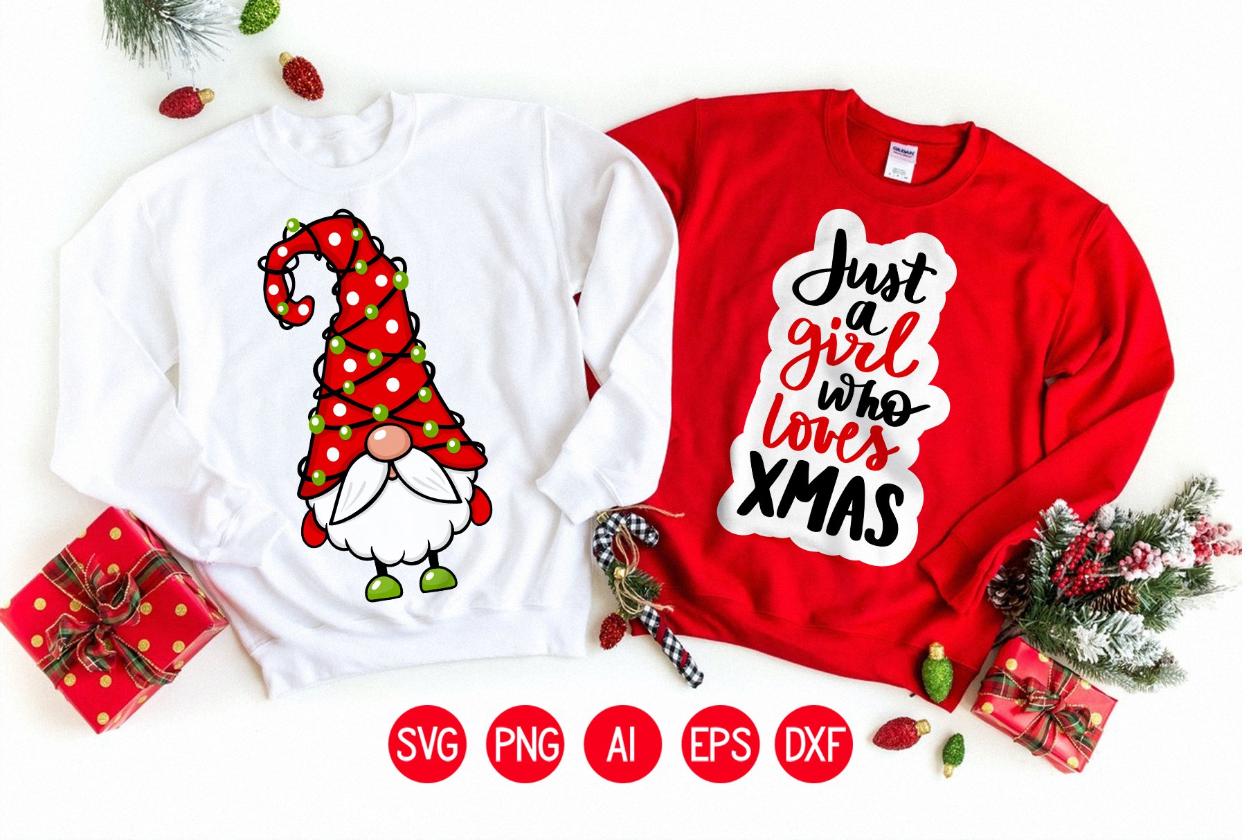 Christmas Gnomes Svg Bundle. Gnome clipart. Christmas Quotes view 3