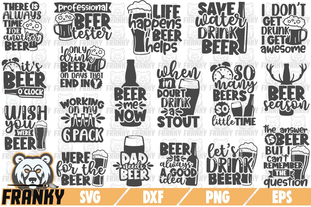 Beer quotes SVG Bundle - 18 Designs - Cut files