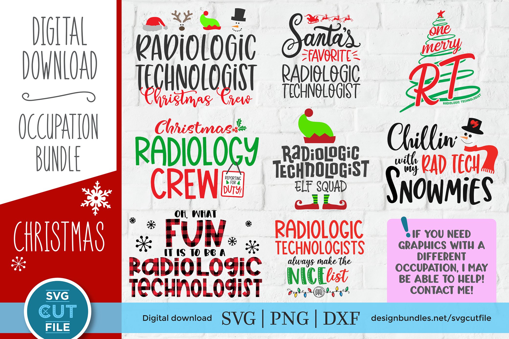 Christmas Radiologic technologist svg bundle - Rad Tech svg
