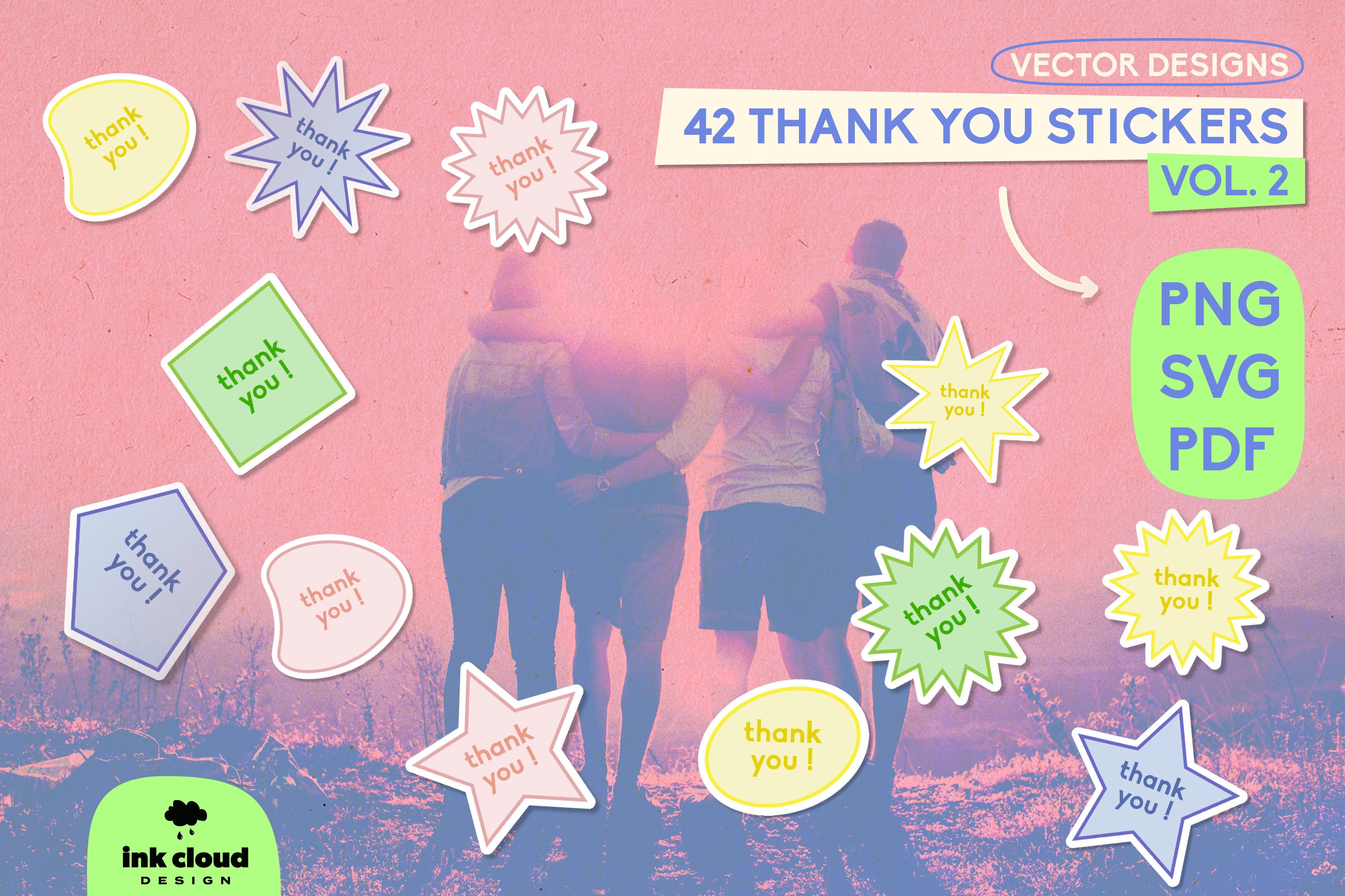 Thank You Stickers SVG Sublimation Labels Cricut Shop Small