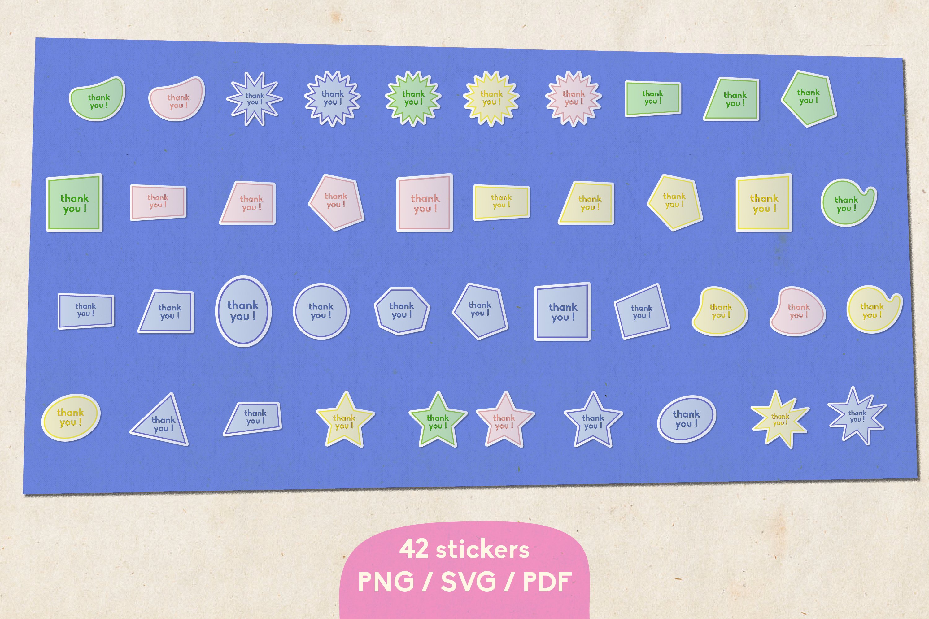Thank You Stickers SVG Sublimation Labels Cricut Shop Small view 3