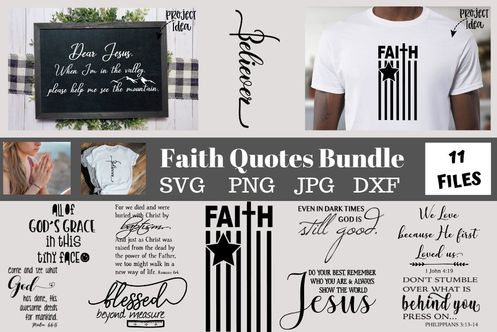 Faith quotes Bundle svg png dxf jpg, Christian quotes bundle