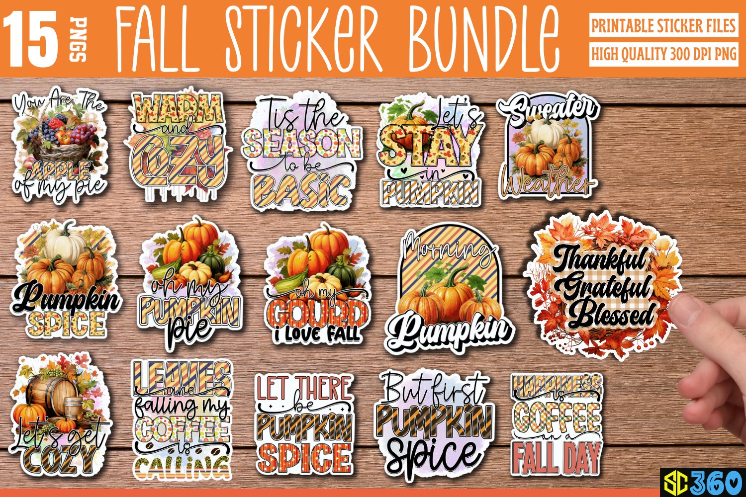 Fall Sticker Bundle, Thanksgiving Stickers, Autumn Stickers