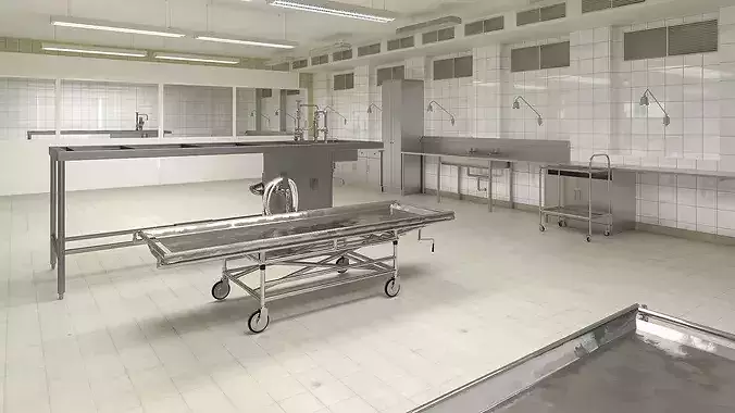Morgue Interior 3D model view 3