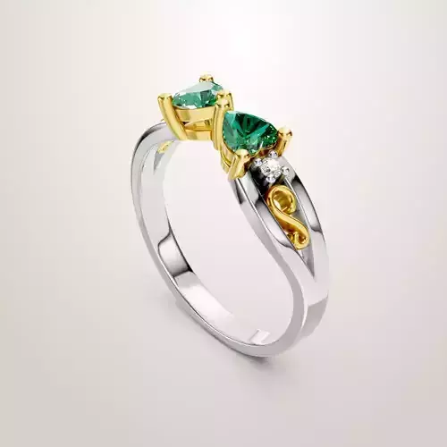 Heart Shaped Two Stone Engagement 32 models designes 3D Model Pack view 3