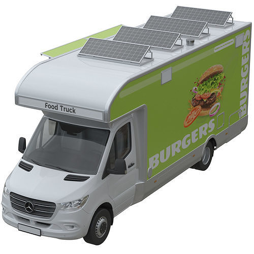 Food Truck Sprinter 3D model view 2