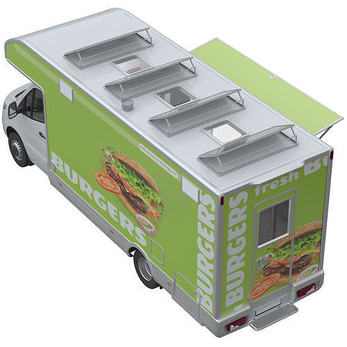 Food Truck Sprinter 3D model view 3