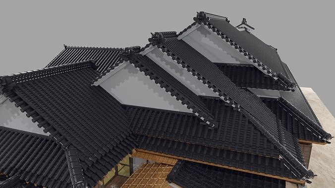 Japanese traditional house Sugiyamake-house 3D model view 3