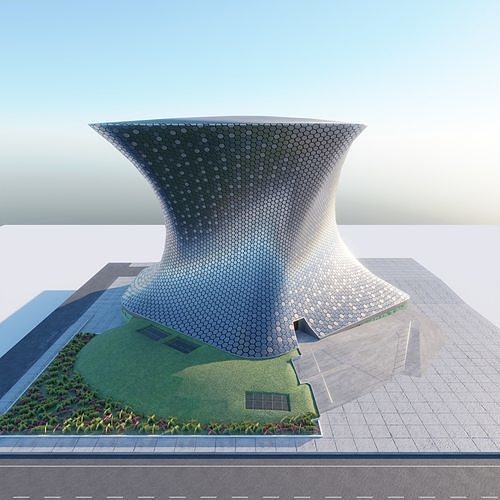 Soumaya Museum Low-poly 3D model view 2