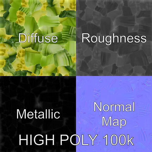 Cucumber Slice Detailed D Model Pack Low-poly 3D model view 3