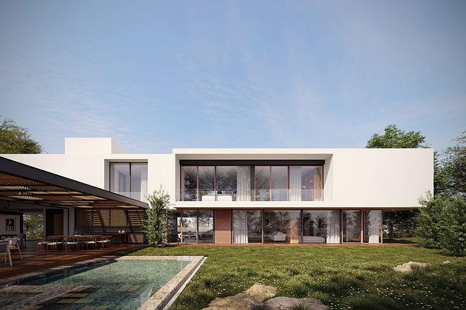 Casa GP Exterior Scene  3D model view 3