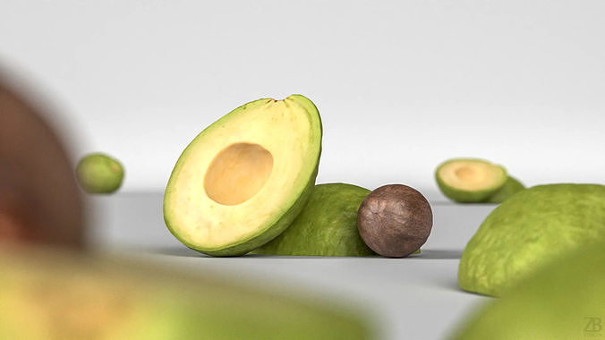 Avocado 3D model view 2