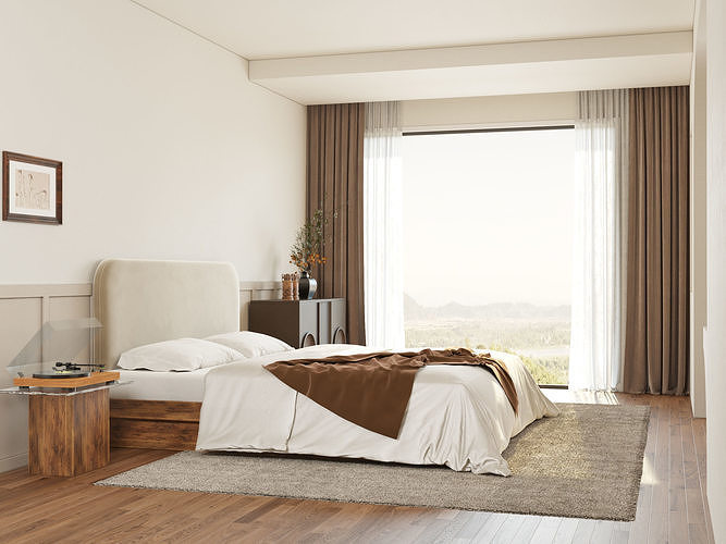 French residential indoor 3 d model 3D model view 3
