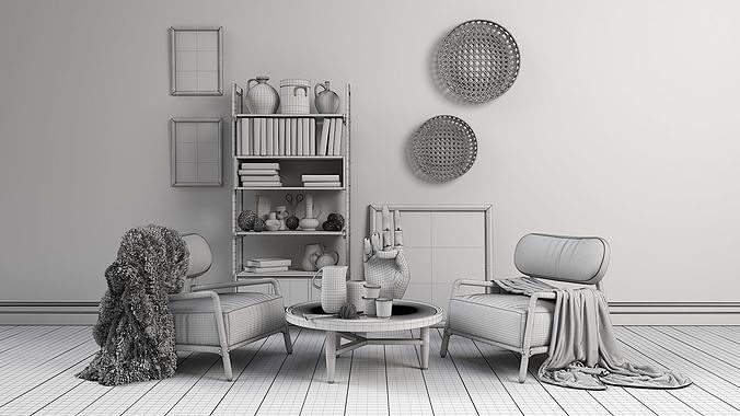 Archmodels vol 272 for 3dsmax - modern furniture sets 3D model view 3