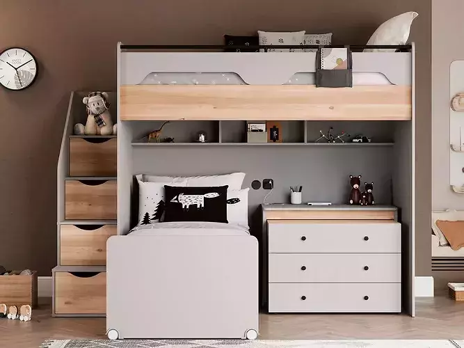 Kids Bedroom 3D model view 3