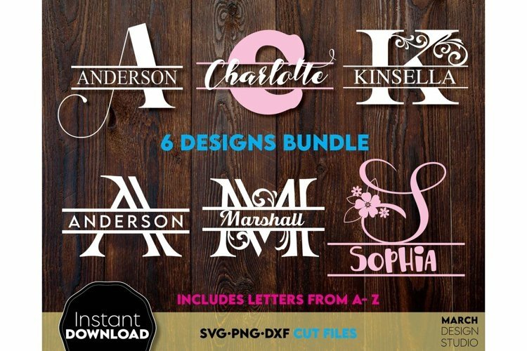 Monograms SVG Bundle | Name Monograms SVG Bundle | PNG