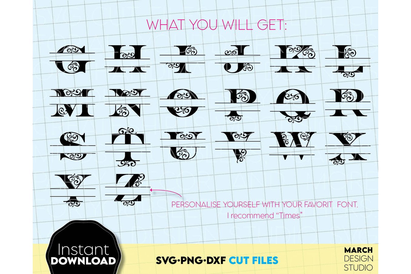 Monograms SVG Bundle | Name Monograms SVG Bundle | PNG view 3