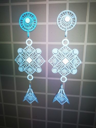 50 earring jewelry  earrings  pendant left right 3D print model view 3