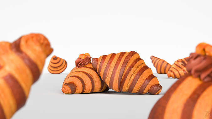 Croissant 3D model view 2