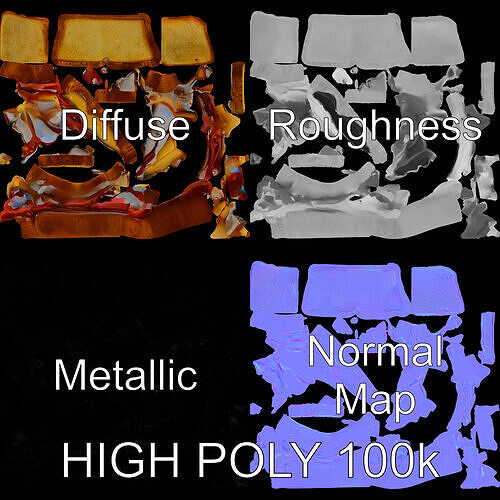 Deluxe Sandwich D Model Pack Low-poly 3D model view 3