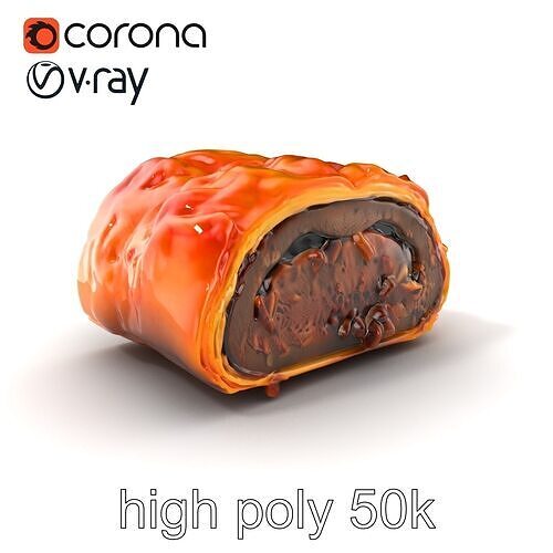 Bespoke Beef Wellington D Model Pack Low-poly 3D model view 2