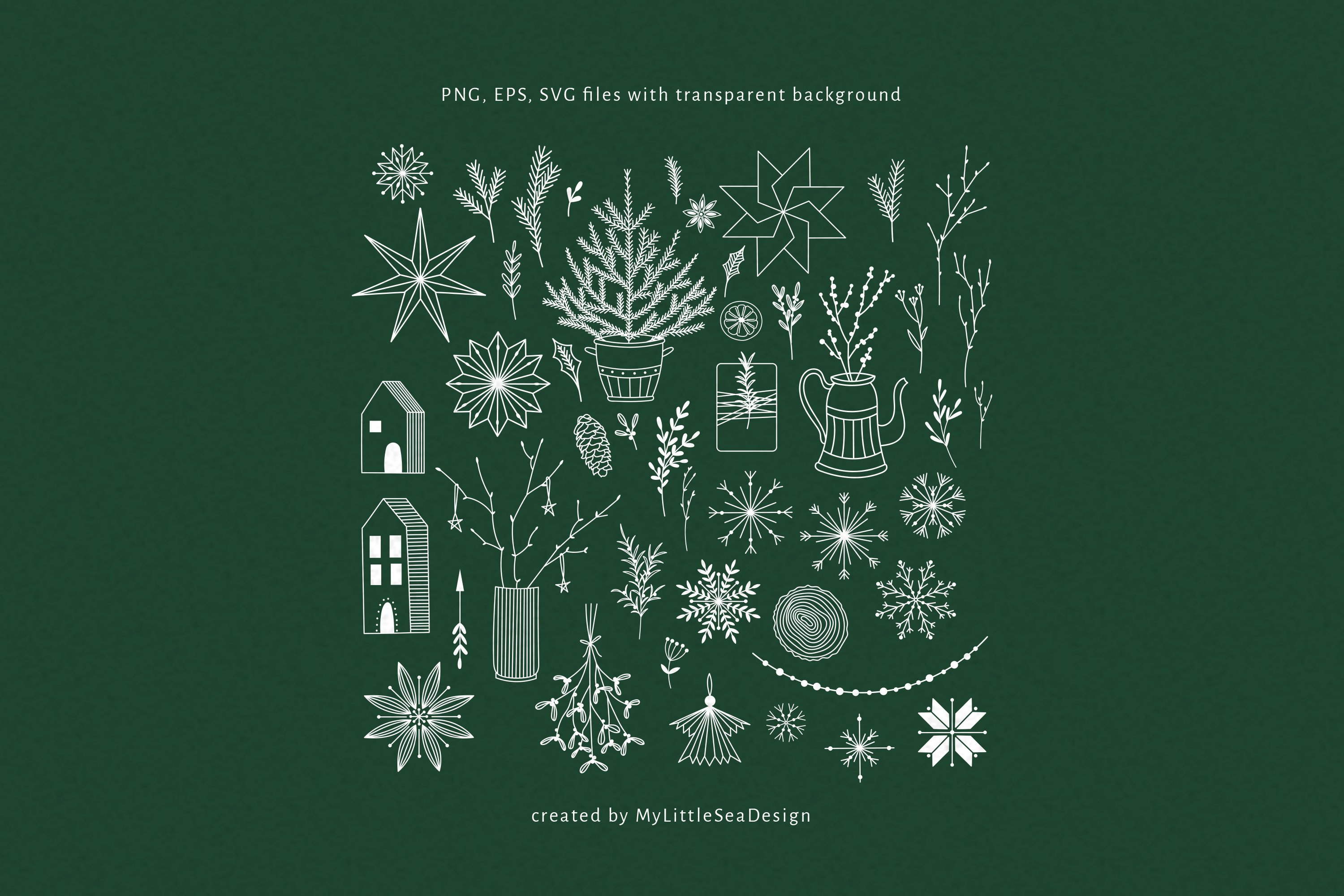 Scandinavian Christmas Svg Bundle, Christmas Svg Clipart view 2