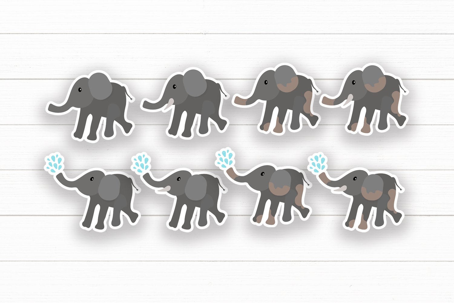 Elephant Sticker Bundle - 27 Printable Stickers view 2