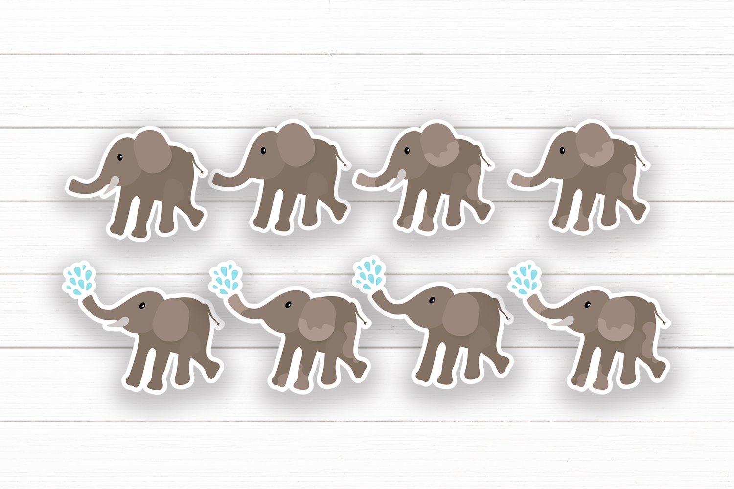 Elephant Sticker Bundle - 27 Printable Stickers view 3