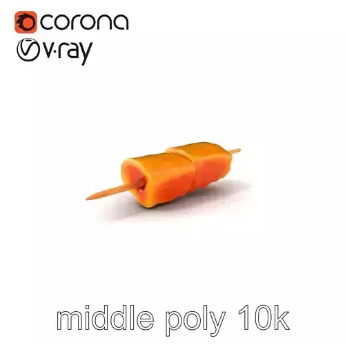 Realistic Salmon Skewer Low-Mid-High Poly model pack Low-poly 3D model