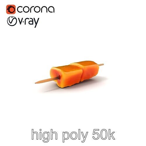 Realistic Salmon Skewer Low-Mid-High Poly model pack Low-poly 3D model view 2